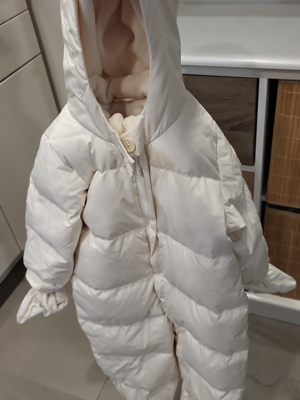 GAP Ivory Hooded Down Puffer Snowsuit